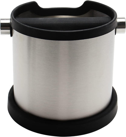 Espresso Knock Box, Capacity 60.8oz/1800ML Stainless Steel Coffee Grounds Container Waste Bin Coffee Tools for Barista and Non-slip Base (Silver)