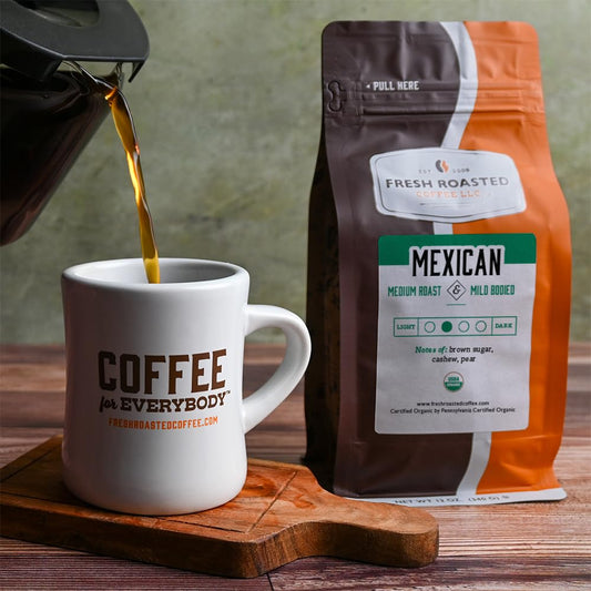 Fresh Roasted Coffee, Organic Mexican | Mold & Myco 3rd Party Tested, USDA Organic, Kosher | Medium Roast 2 lb (32 oz) Ground