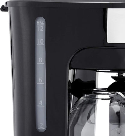 Amazon Basics Coffee Makers, 12-Cup Coffee Machines with Reusable Filter, Coffee Pots, Black & Stainless Steel