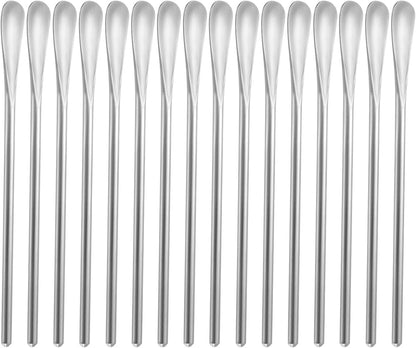 16-Pack 6.2" / 15.8cm 304 Stainless Steel Long Handle Stirring & Mixing Spoon – Reusable Bar Tool for Coffee, Tea, Iced Drinks & Cocktails