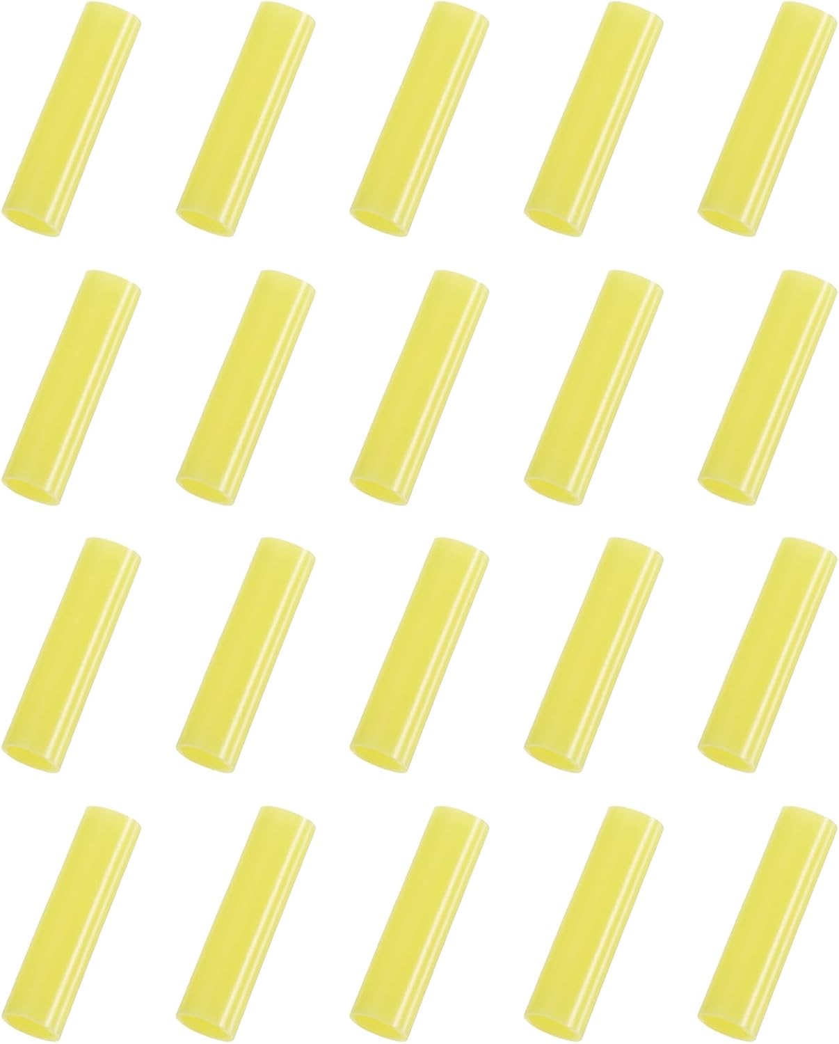 uxcell 20Pcs Silicone Straw Tips, Metal Straw Covers, Soft Reusable Straws Tips Fit for 8mm/0.31" OD Stainless Steel Straws (Yellow)