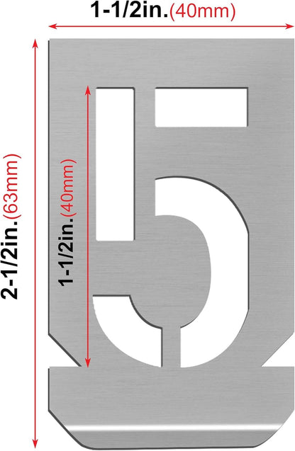 HAUTMEC Vintage Stainless Steel Numbers Stencils, 0 to 9 Stainless Steel Stencils & Holder, 1-1/2"(40mm) Numbers, Shop Stencil, Advertising Stencilling, Craft-Printing, Reusable HT0240