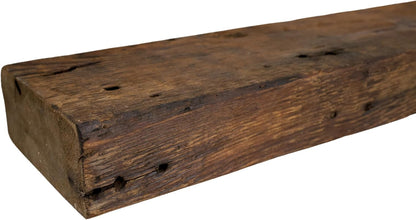 Modern Timber Craft Reclaimed Wood Floating Wall Shelf | Solid Rustic American Barnwood, Floating Shelf Brackets | 2.75" Thickness | 24" L x 5" D, Rustic Original - Oiled, 2 Pack