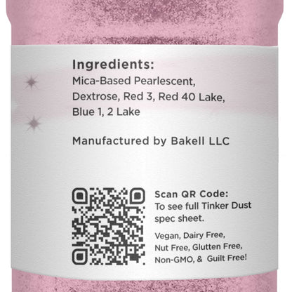BAKELL Pink Rose Edible Glitter, 45 Grams | TINKER DUST Edible Glitter | KOSHER Certified | 100% Edible Glitter | Cakes, Cupcakes, Cake Pops, Drinks, Dessert Vegan Glitter & Dusts (45g Shaker, Pink Rose)