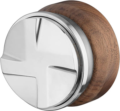 MOJAE 58.5mm Espresso Distributor, Espresso Distribution Tool, Coffee Distributor Adjustable Depth Espresso Leveler With Walnut Wood Handle, Fits for 58mm Portafilter