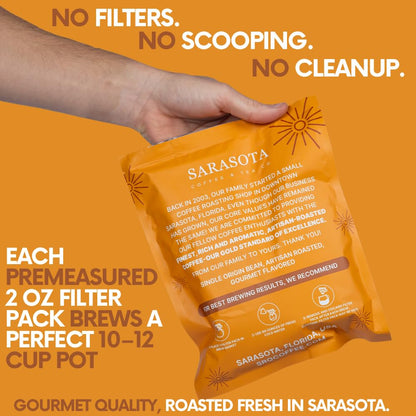 Ground Flavored Coffee In Filter Packs | Medium Roast Low Acid Mold Free Pouches | Sampler Packets | Roasted Butter Pecan Crunch Gourmet Powder Bags for 10-12 Cup Drip Maker | Highest Rated Individual Premeasured Coffee