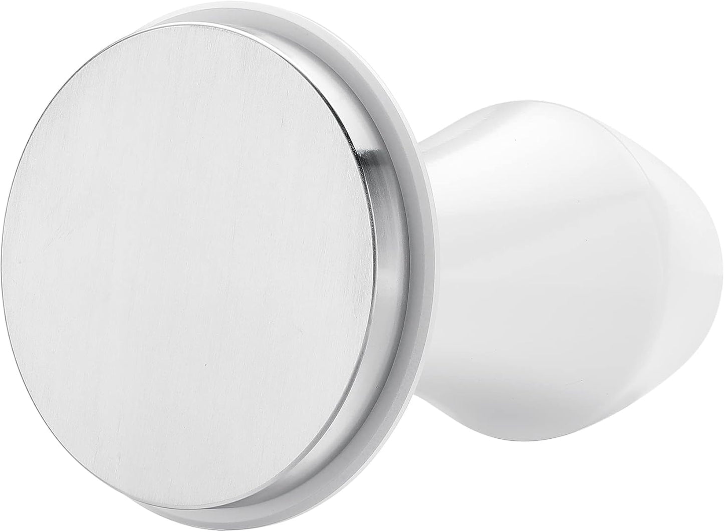 Normcore 51mm Espresso Coffee Tamper V4, Spring Loaded Tamper With Stainless Steel Flat Base, 15lb / 25lb / 30lbs Replacement Springs, Anodized Aluminum Stand, Non-stick coating White