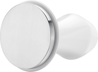 Normcore 53.3mm Espresso Coffee Tamper V4 - Spring Loaded Tamper With Stainless Steel Flat Base - Non-stick coating White - 15lb / 25lb / 30lbs Replacement Springs - Anodized Aluminum Stand