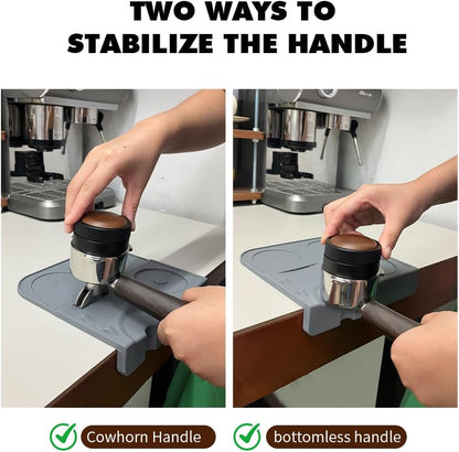 Espresso Tamping Mat - Espresso Tamping Station Food Grade Silicone Coffee Tamper Mat Espresso Accessory for Baristas Home Kitchen Bar Coffee Shop 7.2In x 6.7In (Gray)
