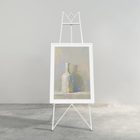 58 Inch Iron Adjustable Arts & Crafts Easels,Metal Easel Stand with Chain Support for Mirror,Floor Easels for Display Wedding Sign(White)
