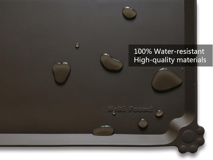Hoki Found XX-Large Silicone Pet Food Mats Tray - Non Slip Pet Dog Cat Bowl Mats Placemat - Dog Pet Cat Feeding Mat - Waterproof Dog Cat Food Mats -Pet Water Mats for Carpet - Coffee