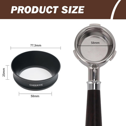 58mm Magnetic Espresso Dosing Funnel, Espresso Coffee Dosing Ring, 25mm Anodized Aluminum Dosing Funnel with 8 Magnets Compatible with 58mm Portafilter