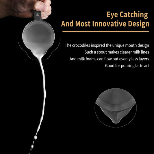 MHW-3BOMBER Espresso Steaming Pitcher Milk Frothing Pitcher Stainless Steel Milk Coffee Cappuccino Latte Art Barista Cup (Matte Blue, 16.9oz/500ml) P5014MB-OS