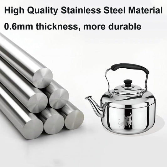 Chandler 5 Liter Tea Pots, Vintage Tea Kettle - 0.4mm Stainless Steel Pot - Hard to Dent | Ergonomic Handle with a Cool Grip | Portable Tea Kettle For Camping (Silver Color)