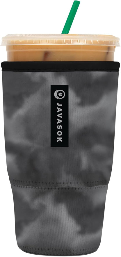 Sok It JavaSok Iced Coffee & Cold Soda Insulated Neoprene Cup Sleeve (Shades of Gray, Large: 30-32oz)