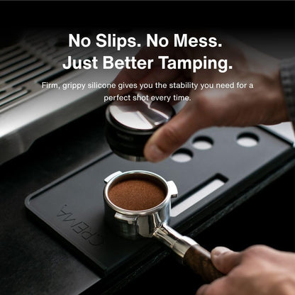 Crema Coffee Tamping Mat for Bambino | Non-Slip Silicone Protection for Countertops & Portafilters | Precision Fit with Drip Tray & Vent Holes | Easy to Clean, Durable Espresso Tamping Pad