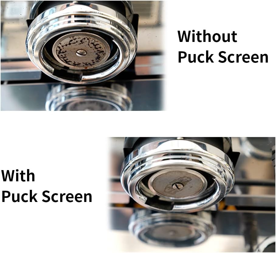 watchget 58.35mm Espresso Puck Screen, Lower Shower Screen 1mm Thickness 150μm Metal Reusable 316 Stainless Steel Fine Coffee Filter Mesh for Espresso Protafilter Basket 58mm