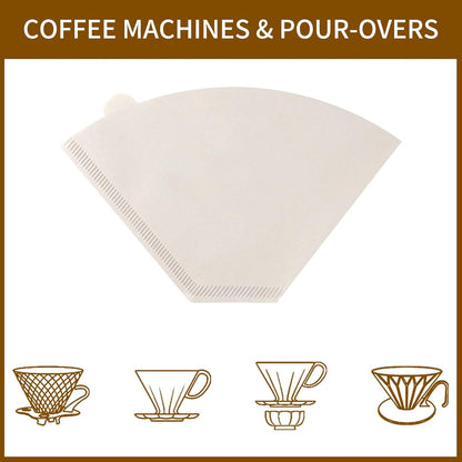 Coffee Filters #4，Coffee Filter 4 Cone Paper 12 Cup，200 Disposable Large Coffee Filters - White