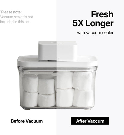 VAKUEN Premium Airtight Food Storage Containers, Mini Rectangular 2pc/set(0.53qt), Smart One-Click Seal Lid, No Hinges, 100% Leak Proof, BPA-FREE, Dishwasher, Freezer & Microwave Safe