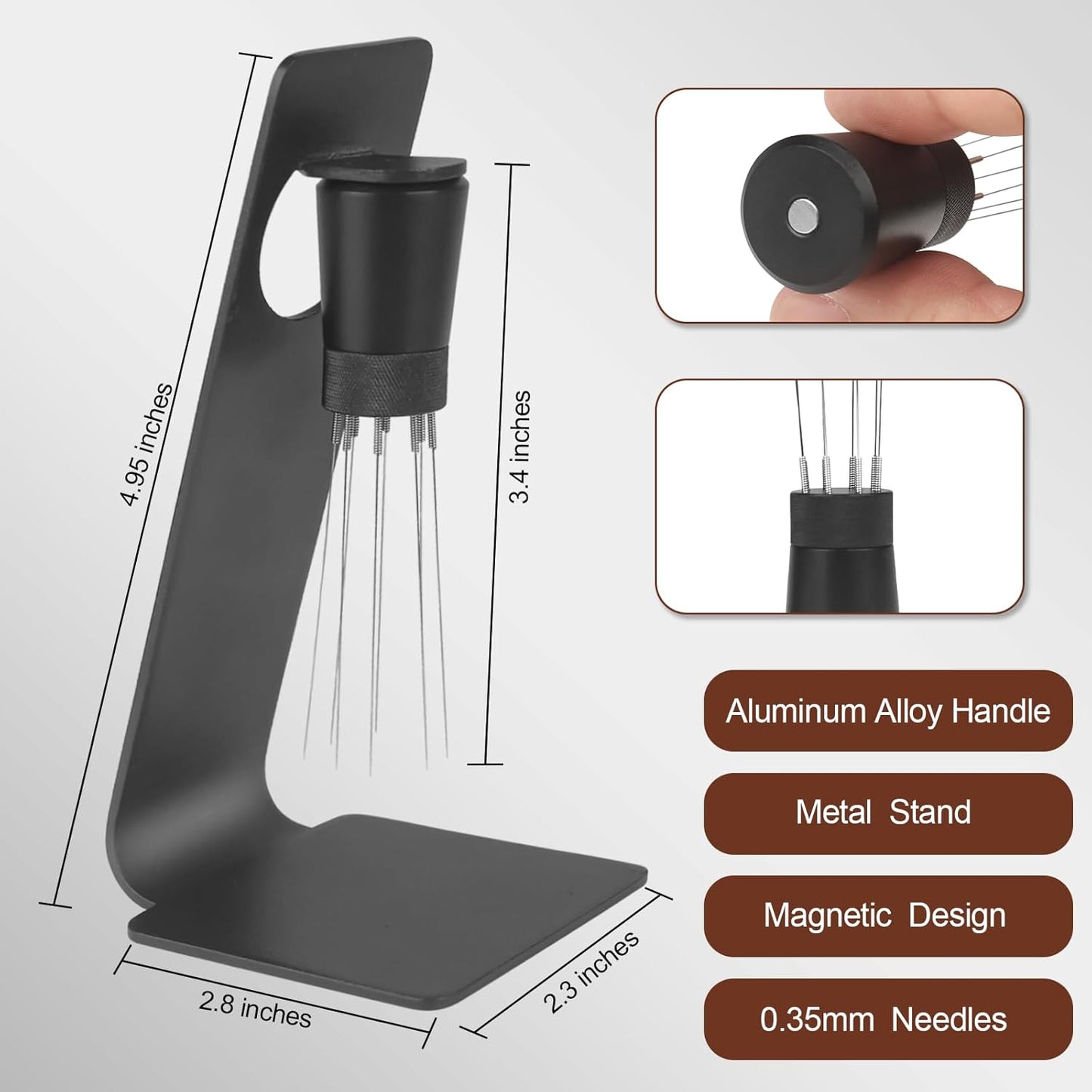 58mm Espresso Tamper Kit - Dual-Spring Calibrated Coffee Tamper, 8-Needle WDT Tool Espresso Distribution Tool, Magnetic Aluminum Dosing Funnel, Reusable Puck Screen, Fit for 58mm Portafilters