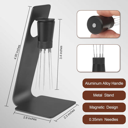 58mm Espresso Tamper Kit - Dual-Spring Calibrated Coffee Tamper, 8-Needle WDT Tool Espresso Distribution Tool, Magnetic Aluminum Dosing Funnel, Reusable Puck Screen, Fit for 58mm Portafilters
