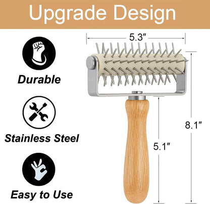 Pizza Dough Docker Roller Stainless Steel, Pin Puncher Dough Hole Maker, Docking Tool for Pizza Pie Cookie Pastry Bread