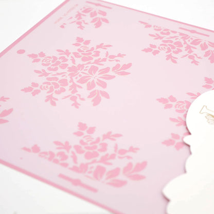 Cake Decorating Stencil for Tall Buttercream Cake, Royal Icing, Ganache, Paint, Airbrush (Poise)