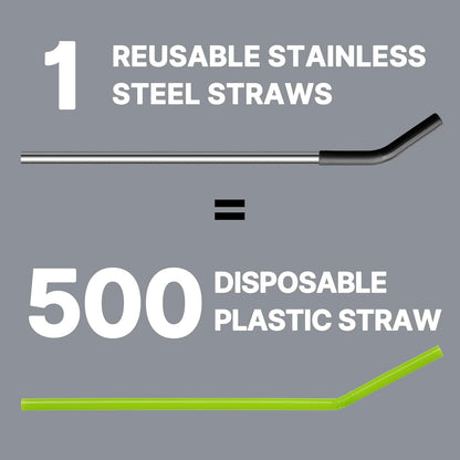 Stainless Steel Straws for 40oz Stanley Cup Tumbler, 40 oz Metal Reusable Replacement Straight Straws for Simple Modern/Meoky/Owala Tumbler,6 Silicone Tips
