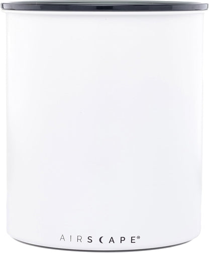 AirScape Planetary Design Kilo Coffee Storage Canister - US Patented Inner Plunger Lid Removes Excess Oxygen - DON'T buy airtight, BUY AIR-LESS - Holds 2.2 lbs Coffee Beans - (Matte White)