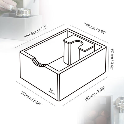 Espresso Knock Box, Durable ABS Plastic Coffee Grounds Dump Bin, Non-Slip Base with Tamping Station, Distribute and Tamp Espresso Product Tool,Espresso Barista Accessories