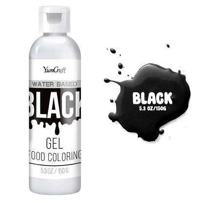 Food Coloring Gel - Vibrant Color Gel Food Coloring for Cake Decorating, Baking, Easter Egg, Icing - Tasteless Food Color Dye for Fondant, Cooking, Slime, Airbrush (Black, 5.3oz)