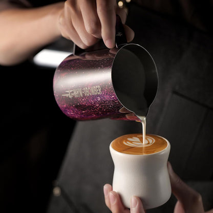 MHW-3BOMBER Espresso Steaming Pitcher Milk Frothing Pitcher Stainless Steel Milk Coffee Cappuccino Latte Art Barista Cup (5.0 Purple, 20 Ounces) P5008S