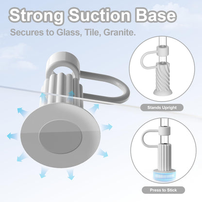 YOTIME Silicone Straw Covers Cap, 6 Pcs Reusable 0.39in/10mm Suction Cup Straw Toppers for Stanley Cup 40 30 oz, White