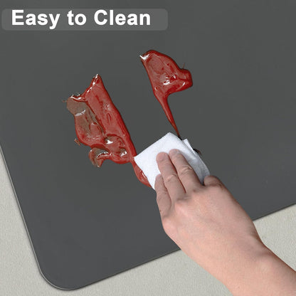 24"x24"(60cmx60cm) Silicone Mat for Kitchen Counter, Heat Resistant Non-Slip Countertop Protector, Waterproof Silicone Craft Mat for Kitchen Island, Semitransparent
