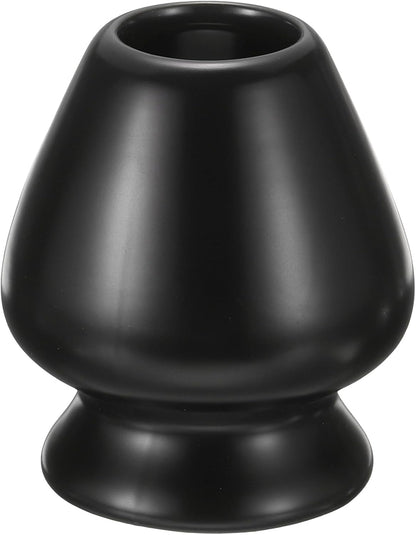 HARFINGTON Ceramic Chasen Stand 73mm Matcha Whisk Holder Teas Set Whisks Stand Traditional Matcha Tea Chasen Holder Tea Set Accessories for Tea Tasting, Matte Black