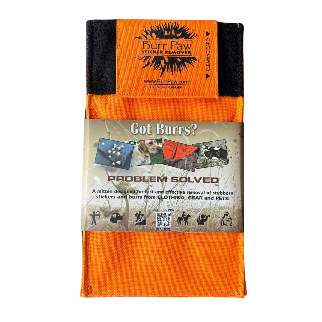 Burr Removal Tool for Dogs, Clothes, Horses and Hunting Gear - Multi-Purpose Deburring Accessory for Removing Sticky Burrs (Blaze Orange)