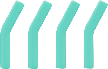 Zibtes-4PCS Silicone Straw Tips- Food Grade Rubber Metal Straws Tips Covers Only Fit for 1/3 Inch Wide(8MM Outdiameter) Stainless Steel Straw-Teal