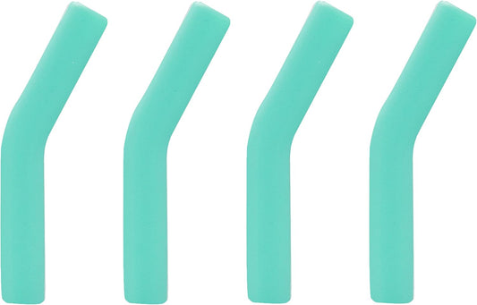 Zibtes-4PCS Silicone Straw Tips- Food Grade Rubber Metal Straws Tips Covers Only Fit for 1/3 Inch Wide(8MM Outdiameter) Stainless Steel Straw-Teal