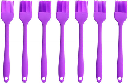 Silicone brush, Oil Brush for BBQ Kitchen Cooking Baking and Grilling (7 PCS,purple)