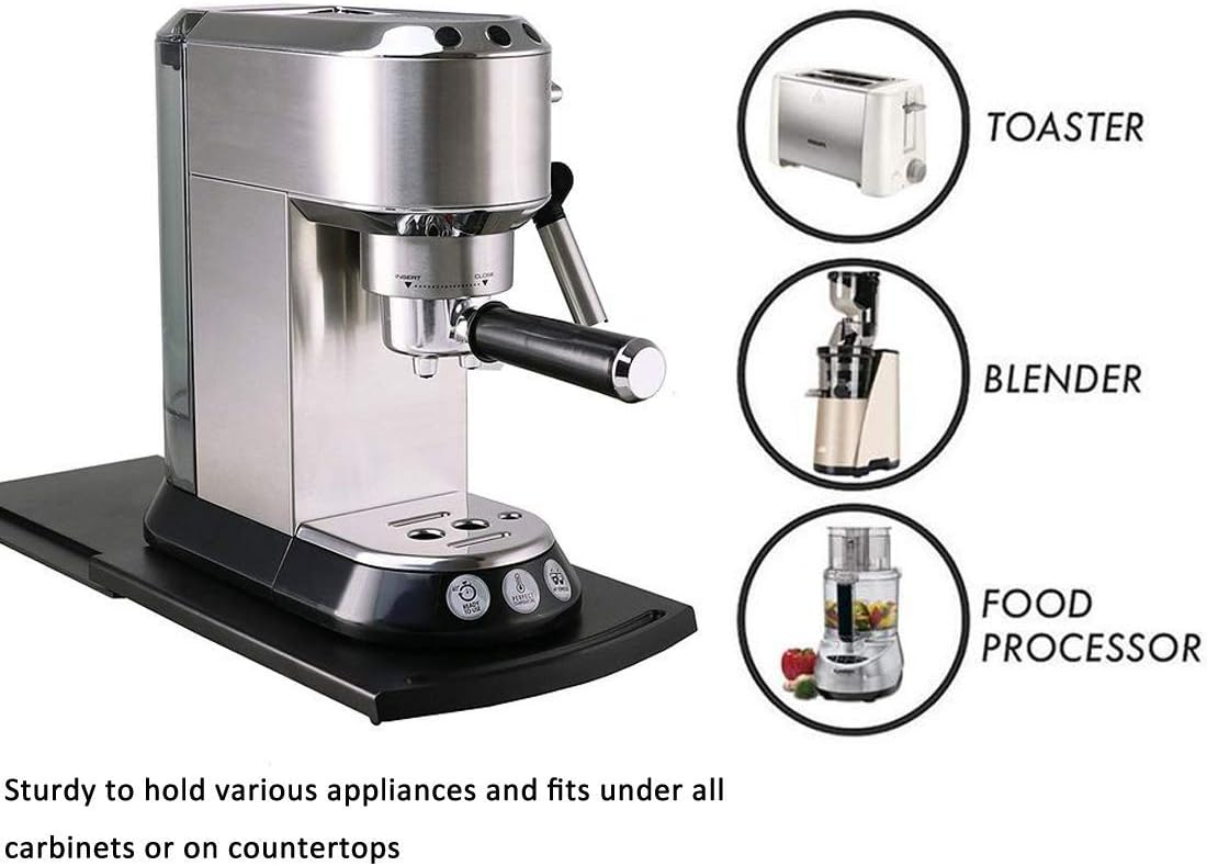 HauSun Handy Sliding tray Sliding Tray Mat for Coffee Maker,Kitchen Appliance Moving Caddy,Countertop Stoage for Air Fryer, Blender, Stand Mixer,Food Processors,2 Sets