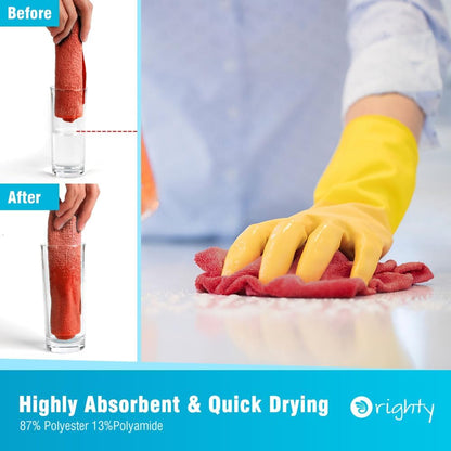 Orighty Cleaning Cloths Bulk, 200 Pack Shop Rags Reusable, Multi-Purpose Shop Towels for Cars, Microfiber Cleaning Rags for Automotive, Mechanic, Kitchen, Lint Free Towels 11.5’’ x 11.5’’, Red