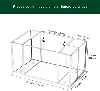 Cup Holder with Slot Mark Your Cup, Party Dispenser Acrylic Cup Organizer and Bar Counter Decor, Clear