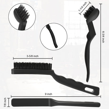 Wire Brushes Pack of 6. for Cleaning Welding Slag, Rust and Dust. 9" and 6-3/4" Brass, Nylon, Stainless Steel Brushes with Rigid Handle