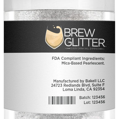 Clear Shimmer BREW GLITTER Edible Glitter For Drinks, Cocktails, Beer, Garnish Glitter & Beverages | KOSHER & HALAL Certified | 100% Edible & Food Grade | Vegan, Gluten, Nut Free (25g, Clear Shimmer)