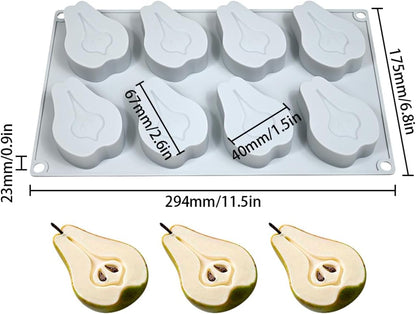 mostsom Pear Shape Silicone Mold 3D Cake Moulds Mousse For Ice Creams Chocolate Pastry Bakeware Dessert Art Pan Cake Mold (H_ Pear)
