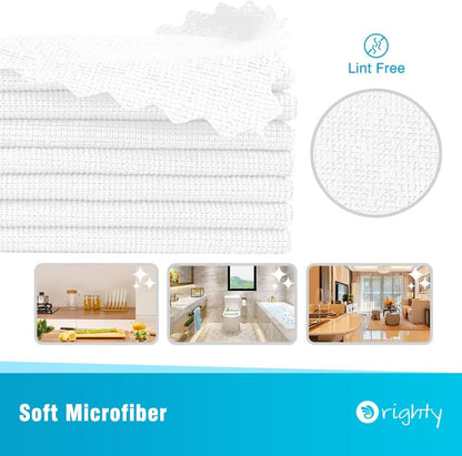 Orighty Cleaning Cloths Bulk, 150 Pack Shop Rags Reusable, Multi-Purpose Shop Towels for Cars, Microfiber Cleaning Rags for Automotive, Mechanic, Kitchen, Lint Free Towels 11.5’’ x 11.5’’, White