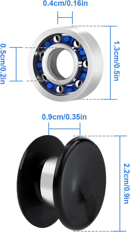 NiArt Fidget Spinner Toy DIY Bearing with Caps Set 24-Pack, MR137 0.5" Single-Sealed Chrome Steel Bearing Balls Replacement High Speed 13mmx7mmx4mm Epoxy Resin Casting Craft Skateboard Stress Reliever