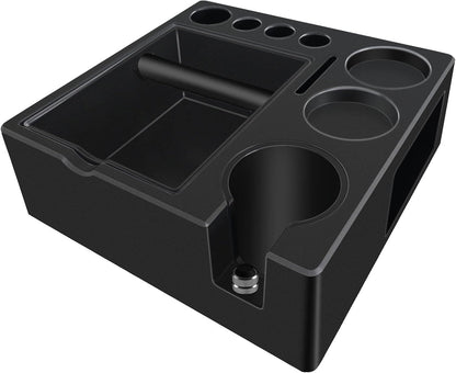Espresso tamping station knock box,tamper station,Espresso station fit for storage 51-58mm tamper,distributor,portafilter,puck screen accessories,9 in 1 espresso knock box and tamper station