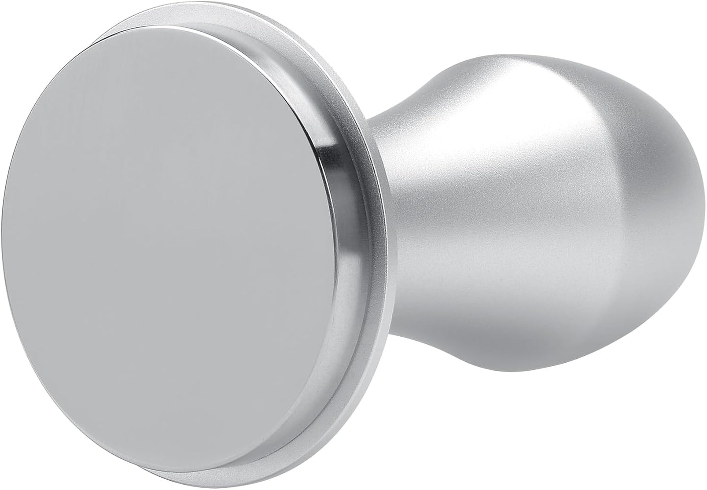 Normcore 58.5mm Coffee Tamper V4.1 with Click Sound Feedback, Espresso Barista Hand Tamper, Spring Loaded Tamper With Flat Base, Anodized Aluminum Handle, Compatible with 58mm Espresso Machine, Silver