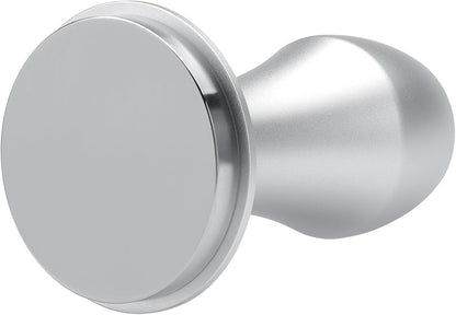 Normcore 58mm Coffee Tamper V4.1 with Click Sound Feedback, Spring Loaded Tamper With Flat Base, Compatible with 58mm Standard Baskets, Anodized Aluminum Handle, Silver